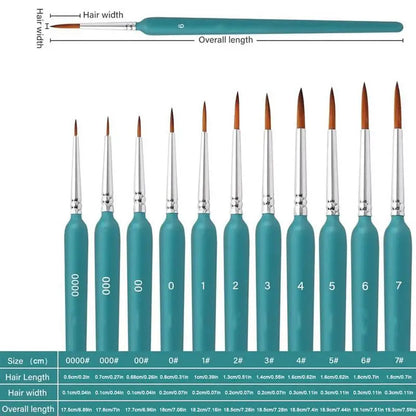 Paint Brushes For Fine Detailing Multifunctional Artist Paint Brushes 11x Portable Drawing