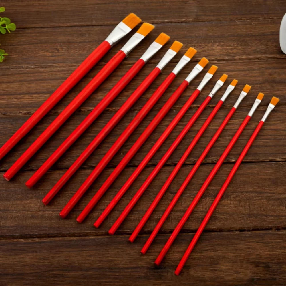 Rod red oil paint brush nylon 1-12 number suit painting watercolor brush
