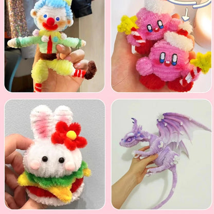 Creative Wires Chenille Wire Pipe Cleaners Flower Headband Diy Colorful DIY Plush Stem Wired Twist Stick