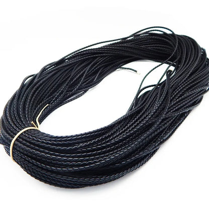 5m 3/4/6mm Braided Leather Cord Rope Strip Thread for DIY Pendant Neck Weaving Bracelet