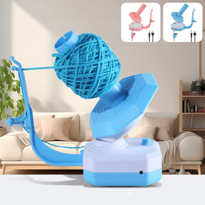 Electric yarn ball winding machine with adjustable speed