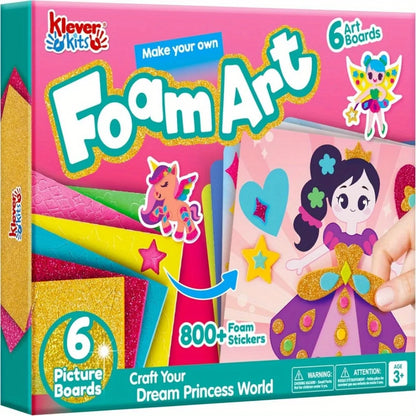 JOYFY Kids Foam Art Kit EVA Foam Stickers with 6 Art Board and 800+ Stickers DIY Arts Crafts