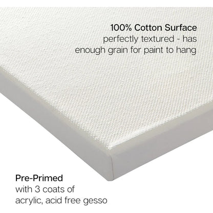 Large White 24x36 Stretched Artist Canvas 2 Pack Gesso Primed 100 Cotton Rectangular