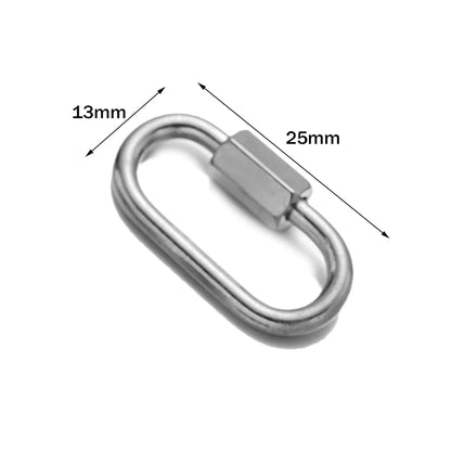 5pcs Stainless Steel Oval Star Buckle Carabiner Screw Lock Clasps For DIY Key ring Keychain Jewelry Making Supplies Accessories
