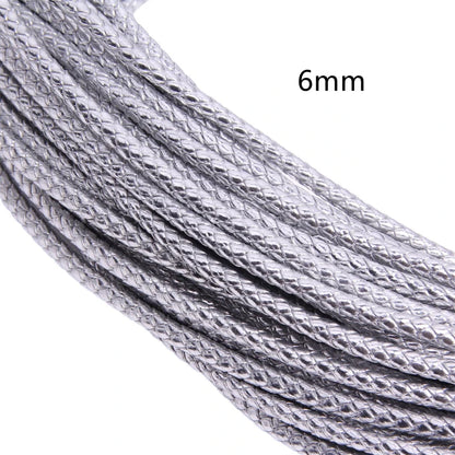 5m 3/4/6mm Braided Leather Cord Rope Strip Thread for DIY Pendant Neck Weaving Bracelet