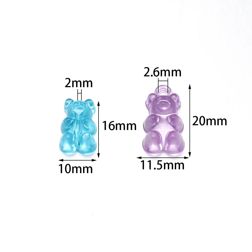 10-50pcs Color Bear Acrylic Beads Transparent Cute Gummy Bear Series Bead for Jewelry Making