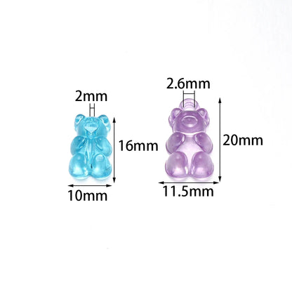 10-50pcs Color Bear Acrylic Beads Transparent Cute Gummy Bear Series Bead for Jewelry Making