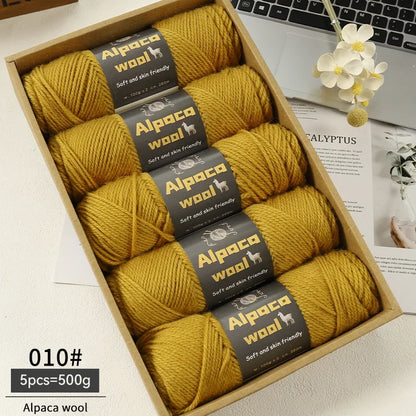 Alpaca Wool Yarn 500g DIY Knitting Kit 245 Stick Needle Thick Warm Yarn