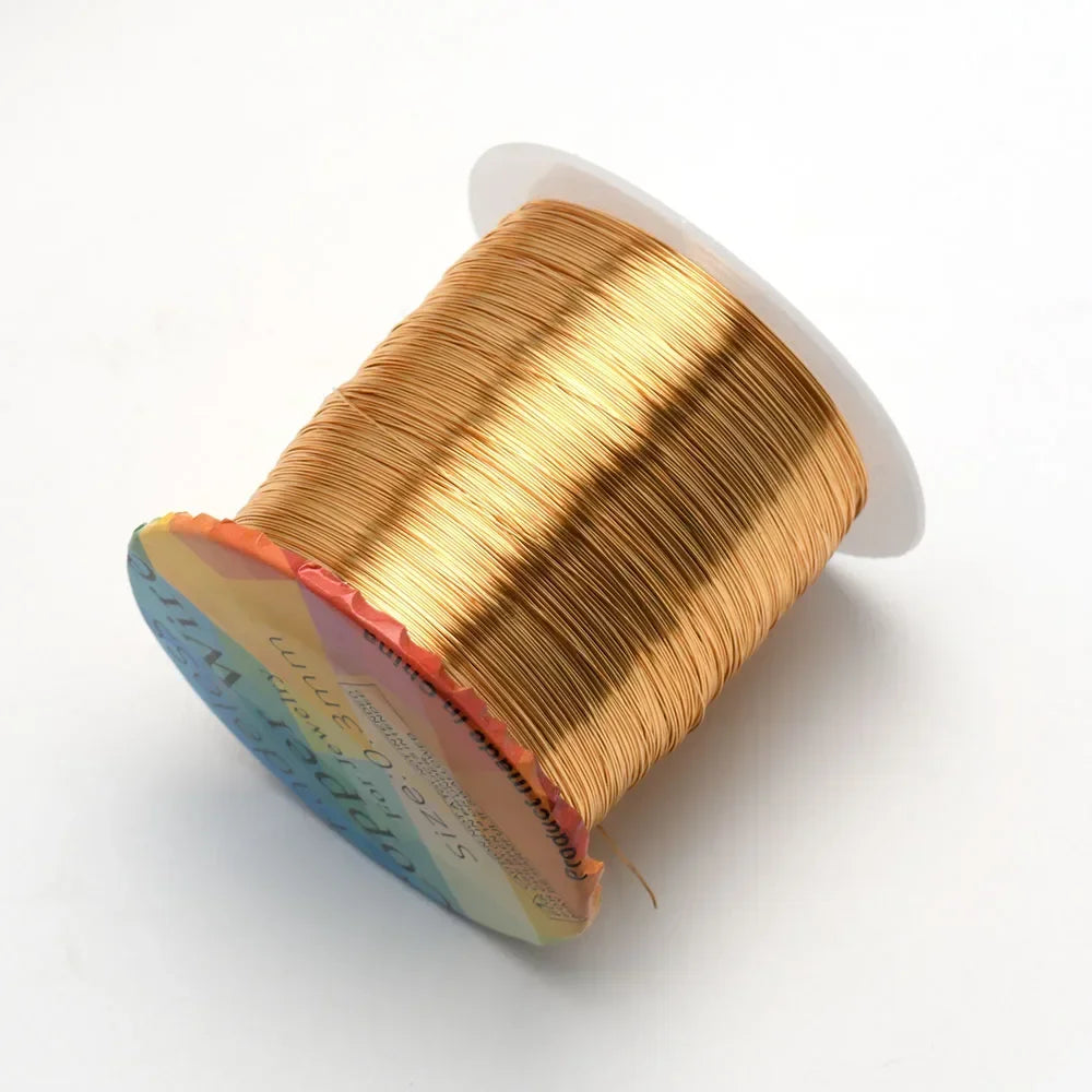 Solid Colorfast Copper Wire Tarnish-Resistant Beading Wire Jewelry Making Accessories 18 to 32 Gauge ( 32Ga/1969 ft )