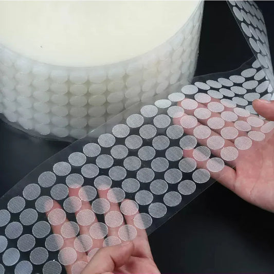 10/15/20mm Transparent Dot Self Adhesive Hook and Loop Fastener Tape