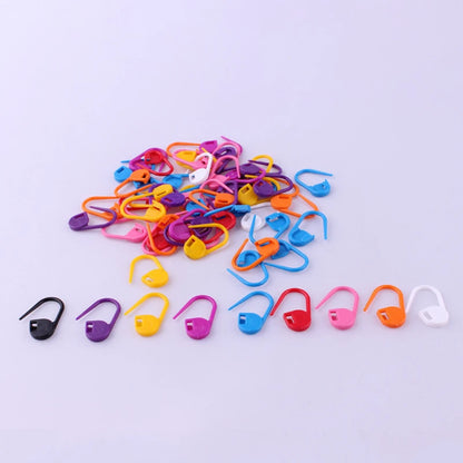 50Pcs Mix Color Plastic Knitting Tools Locking Stitch Markers Crochet Latch Needle Colorful Pins Clip Hook