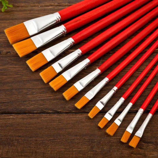 Rod red oil paint brush nylon 1-12 number suit painting watercolor brush