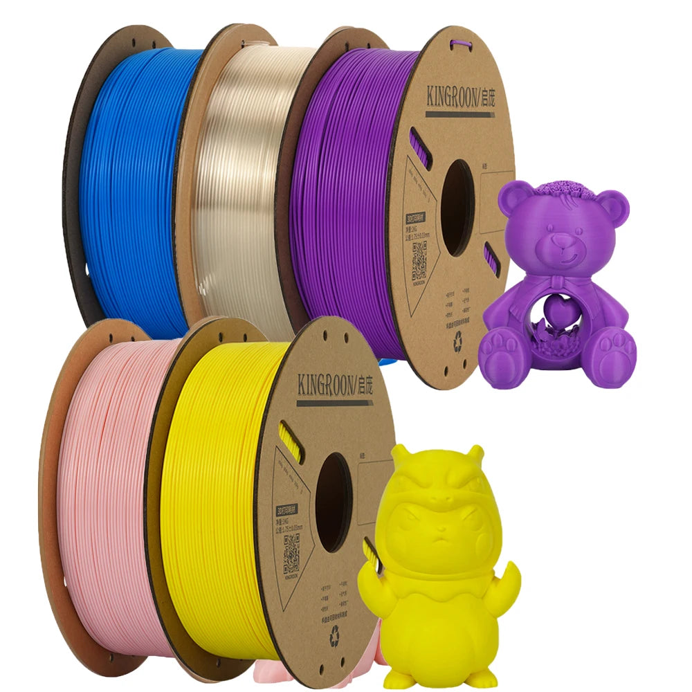 KINGROON PLA Filament 1.75mm 3D Printer 5/10Rolls Plastic Material 100% No Bubble for FDM 3D Printer MIX