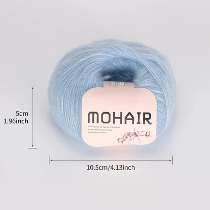 6pcs Soft Mohair Yarn Knitting Angora Yarn for DIY Knitting, Fluffy Lace for Sweater, Scarf, Shawl,25g/pcs