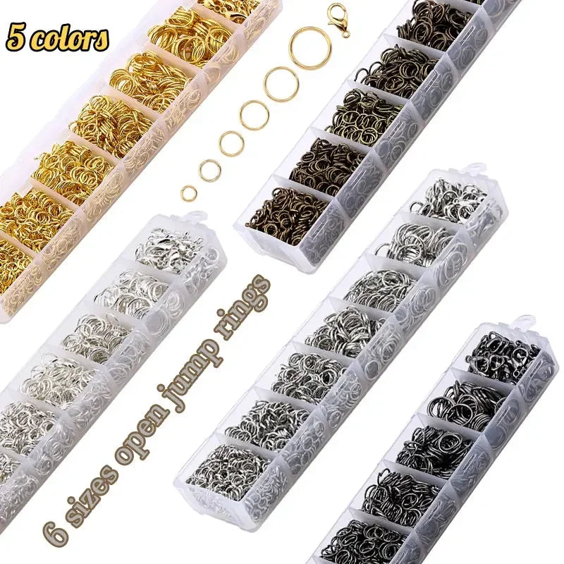 Zinc Alloy Open Jump Rings Lobster Clasps Bracelet Necklace Chain Accessories Kits