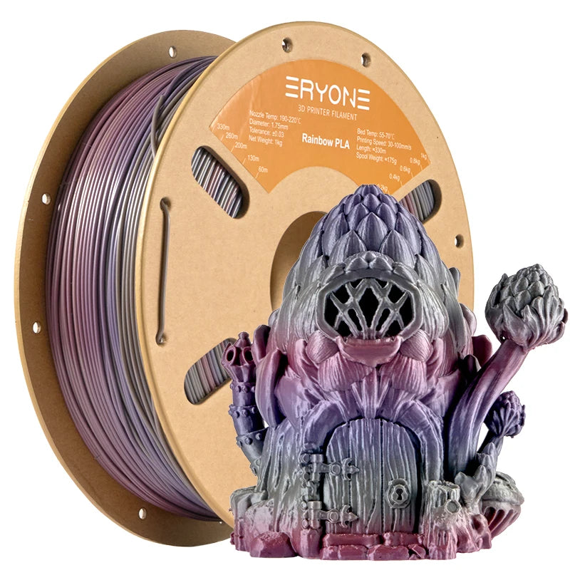 Eryone Silk Rainbow PLA 1/3/5/10KG Premium Filament 3d print, silk rainbow pla filament 1/3/5/10kg
