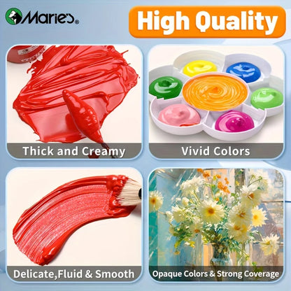 Gouache Paint Set 36 Colors 12mL/0.4oz, Professional Tempera for Canvas, Paper