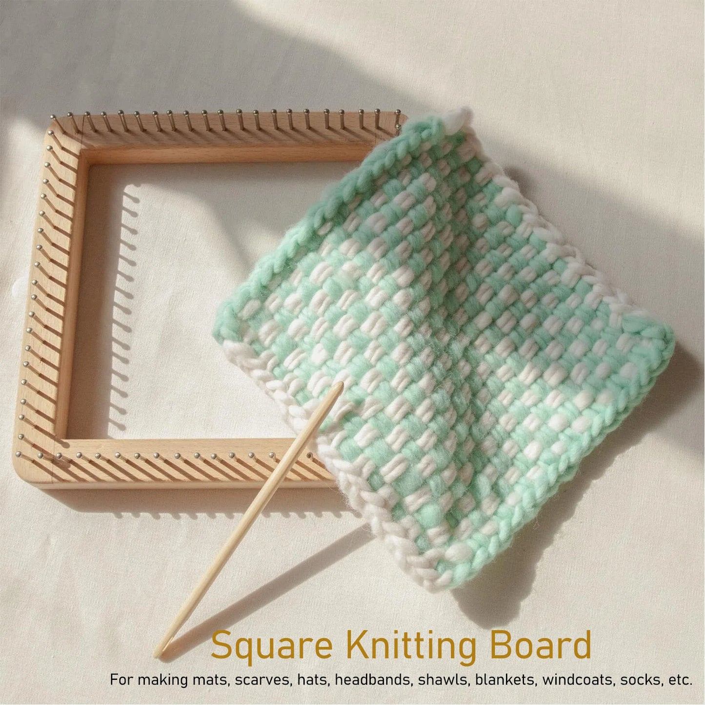 Knitting Tool with Hooks Wooden Crochet Board