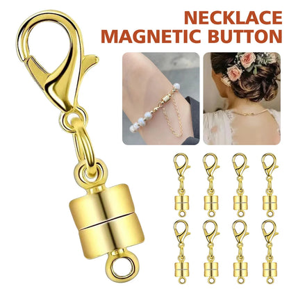 8pcs Magnetic Necklace Clasp with Lobster Jewelry Clasps for Necklaces Extender Bracelet