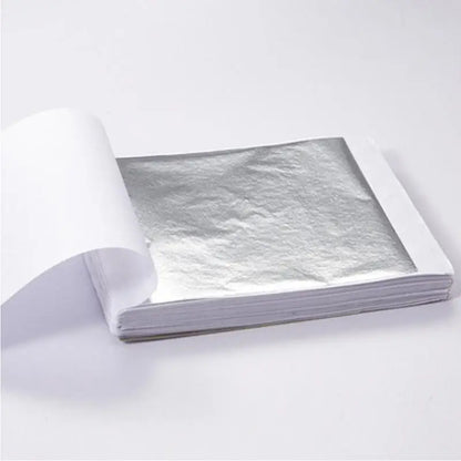 100pcs Imitation Gold Sliver Copper Foil Paper Leaf Flake Gilding Sheets