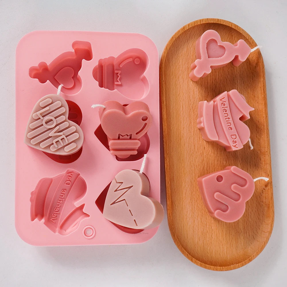 New kinds Heart Shape Silicone Soap Mold DIY Handmade Angel Love Cake Chocolate Baking Molds Soap Candle