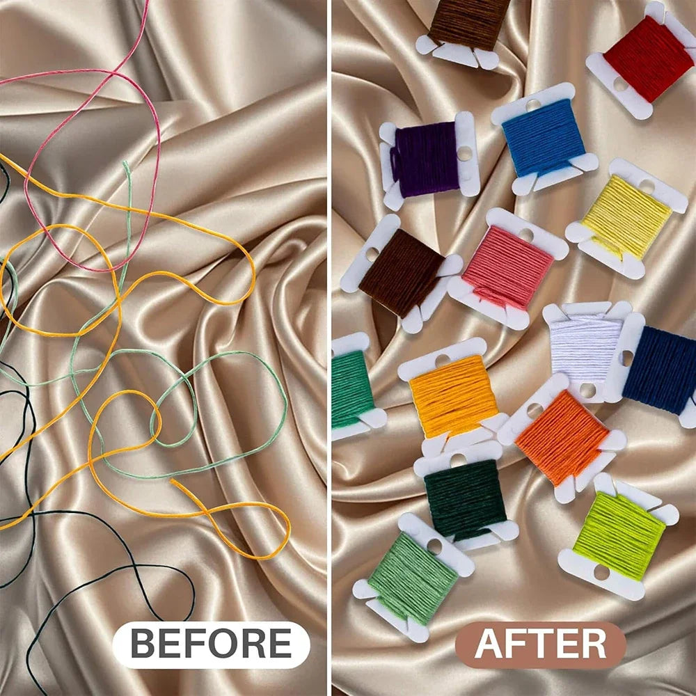 Plastic Embroidery Floss Bobbins Embroidery Floss Organizer for Cross Stitch Yarn Bobbin Winder for DIY Sewing Thread Storage