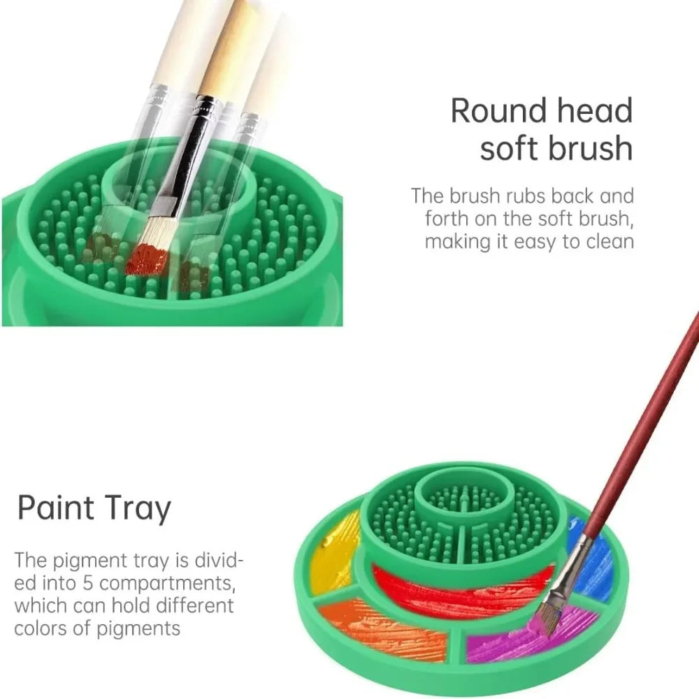 Brush Rinse, Paint Brush Cleaner, Silicone Cleaning Cups for Acrylic, Watercolor and Water-based Media