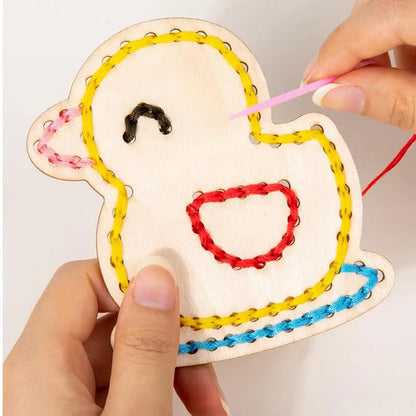 Toddler Sewing Kit Learn To Sew Threading Board Color Recognition Fine Motor Skills