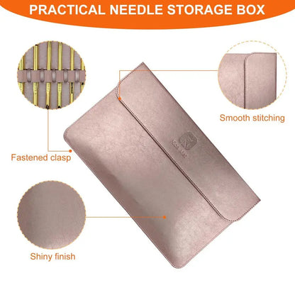 Tunisian Crochet Hooks Set with Cable, 12Pcs GoldPlated Aluminium Interchangeable Afghan Tunisian Crochet Hook 3mm10mm