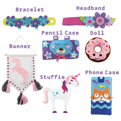 7 pcs DIY Sewing Fabrics Crafts Felt Supplies Kits Sets