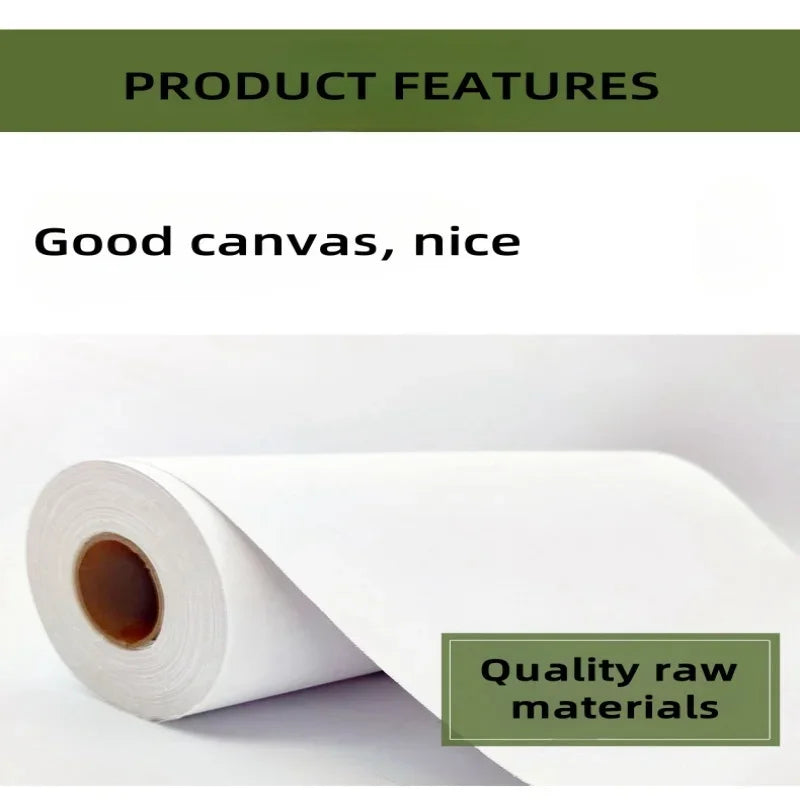 10M/Roll Cotton Canvas Roll,White Blank Specialized Suitable for Oil Painting,Acrylic Pigments,27,37,47,,57,67,77,87cm Wide
