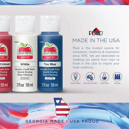 Apple Barrel 8 oz Multi-color Matte Acrylic Craft Paint Non-Toxic (8 Pieces)