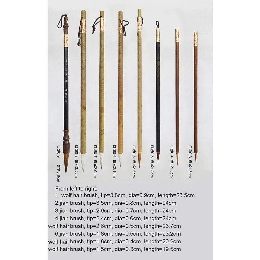 Sketching brush Watercolor Chinese Calligraphy brush set Chinese characters Japanese painting brush 8 sets/set
