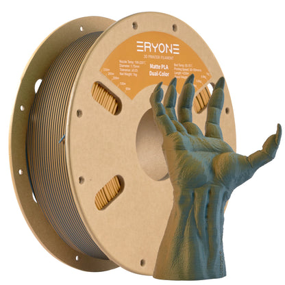 ERYONE Matte Dual Color PLA Filament 1.75 mm for 3D Printers,Accuracy +/- 0.03mm,1kg/ Spool(2.2lbs)