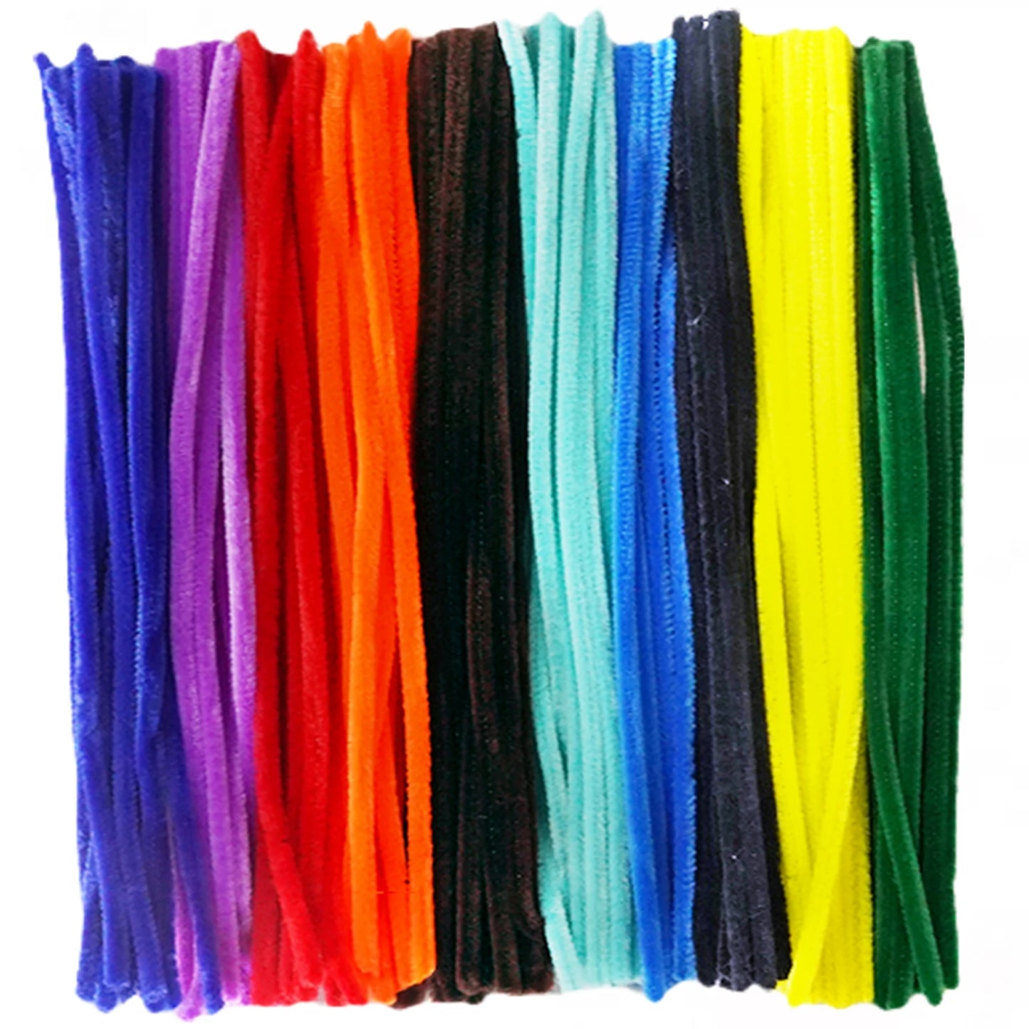 100pcs 30cm Chenille Stems Stick Cleaners Handmade Colorful Pipe
