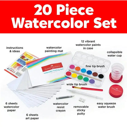 Faber-Castell Learn to Watercolor Paint- Beginner Art Set