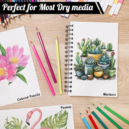 4 Pack of Mixed Media Sketchbooks, 5.5x8.5 Inch, 108lb/160gsm Spiral Bound