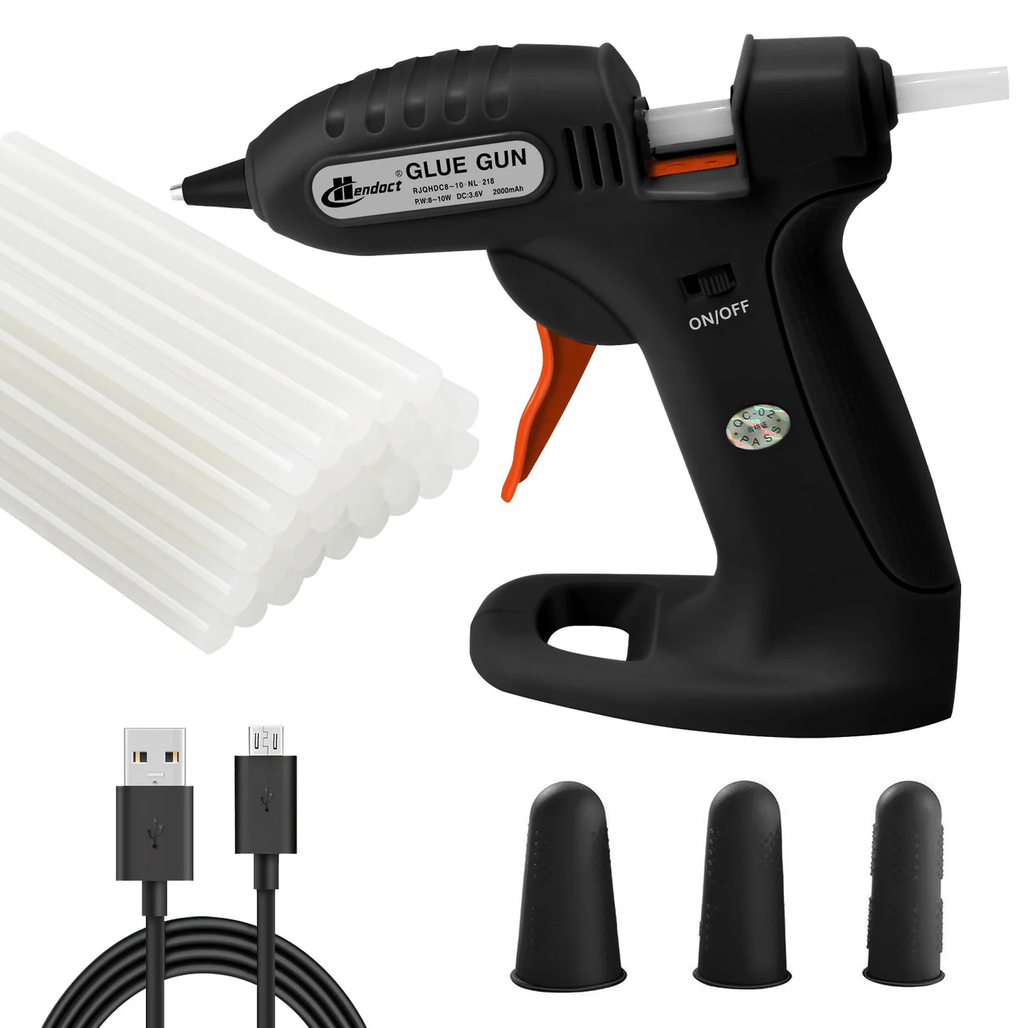 DC3.7V Cordless Hot Melt Glue Gun Household Handmade Small Glue Gun with 30 Mini Clear Glue Sticks