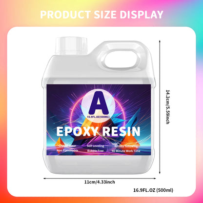 500ml 1:1AB Epoxy Resin Gule Fast Curing High Clear Hardness Resin AB Adhesive For DIY Earring Pendant Jewelry Craft Making