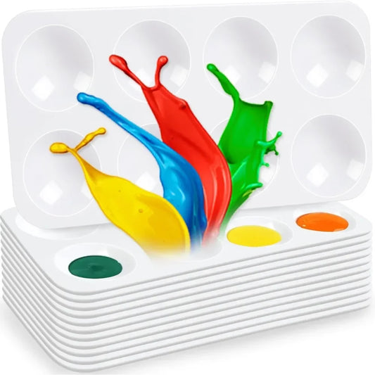 12 piece paint tray palette, white plastic