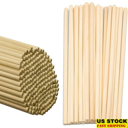 Wooden Lollipop Sticks 1/4 Inch x 12 Inch Craft Dowels 50 Count Cake Pops Candy Making Crafts Baking Supplies