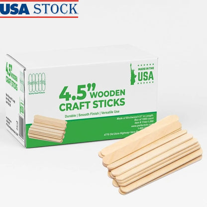Premium Birchwood Craft Sticks 4.5 Inch 1000 Count DIY Art Projects Ice Cream Treats