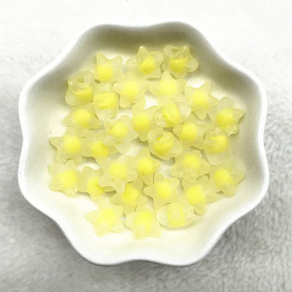 30pcs 12mm Matte Acrylic Five-pointed Star Loose Spacer Beads for Jewelry Making