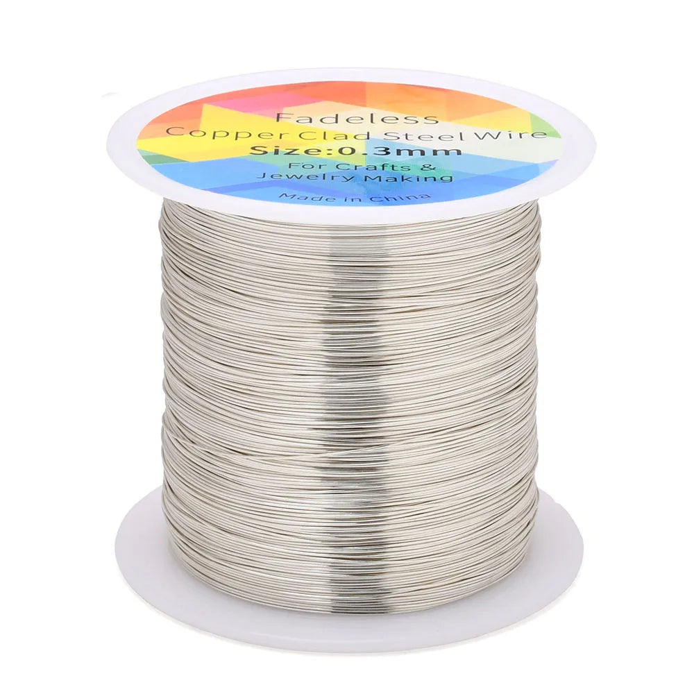 100m/328ft Fadeless Copper Clad Steel Wire Bendable Metal Sculpting Wire for Craft Floral Jewelry Making 0.3/0.4mm 2030