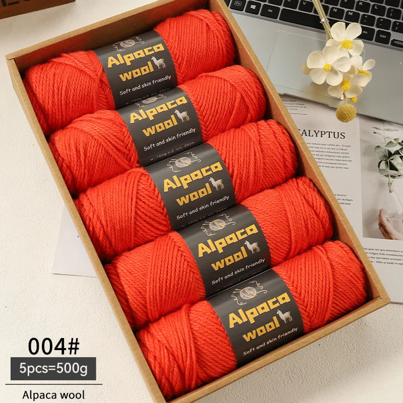Alpaca Wool Yarn 500g DIY Knitting Kit 245 Stick Needle Thick Warm Yarn