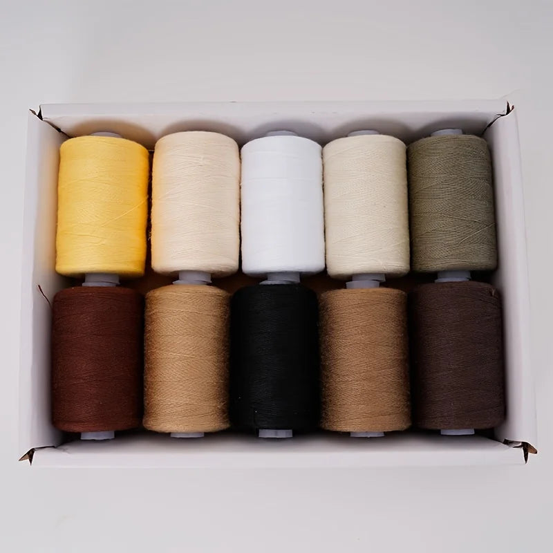Sewing Thread - 10 Polyester Threads for Hand Stitching, Quilting & Sewing Machine - Set of 1000 yds Per Spool