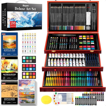Art plies 195 Pack Art Set Drawing Kit Painting Kit Art Paint Set with Acrylic