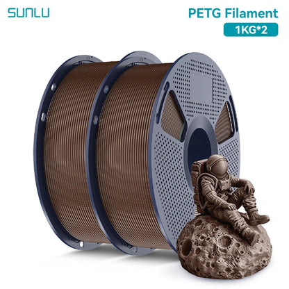 SUNLU 2KG PETG/PETG Clear Filament 1.75 ±0.02mm 1kg Spool (2.2lbs)