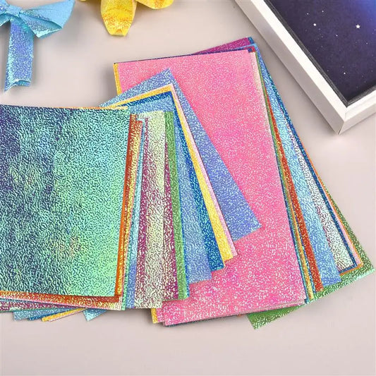 50pcs 10colour Square Origami Paper Single-Sided Pearl Folding Paper Multicolor Kids Handmade DIY Scrapbooking