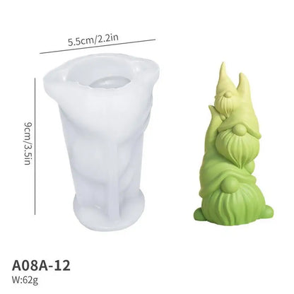 New Faceless Dwarf Silicone Molds 3D Gnome Fondant Scented Candle Clay Plaster Resin